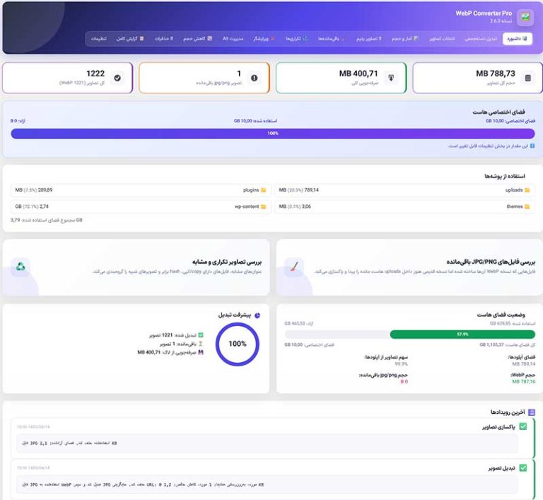 افزونه بهینه‌ساز و پاکساز تصاویر وب‌پی پرو