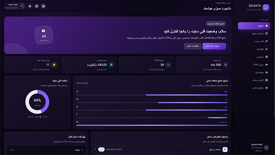 افزونه بازرس و بهینهساز حرفهای سایت گیلدیتا