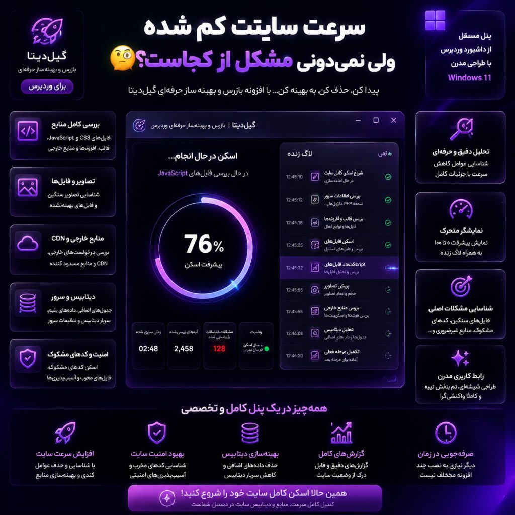 افزونه بازرس و بهینه‌ساز حرفه‌ای سایت گیل‌دیتا